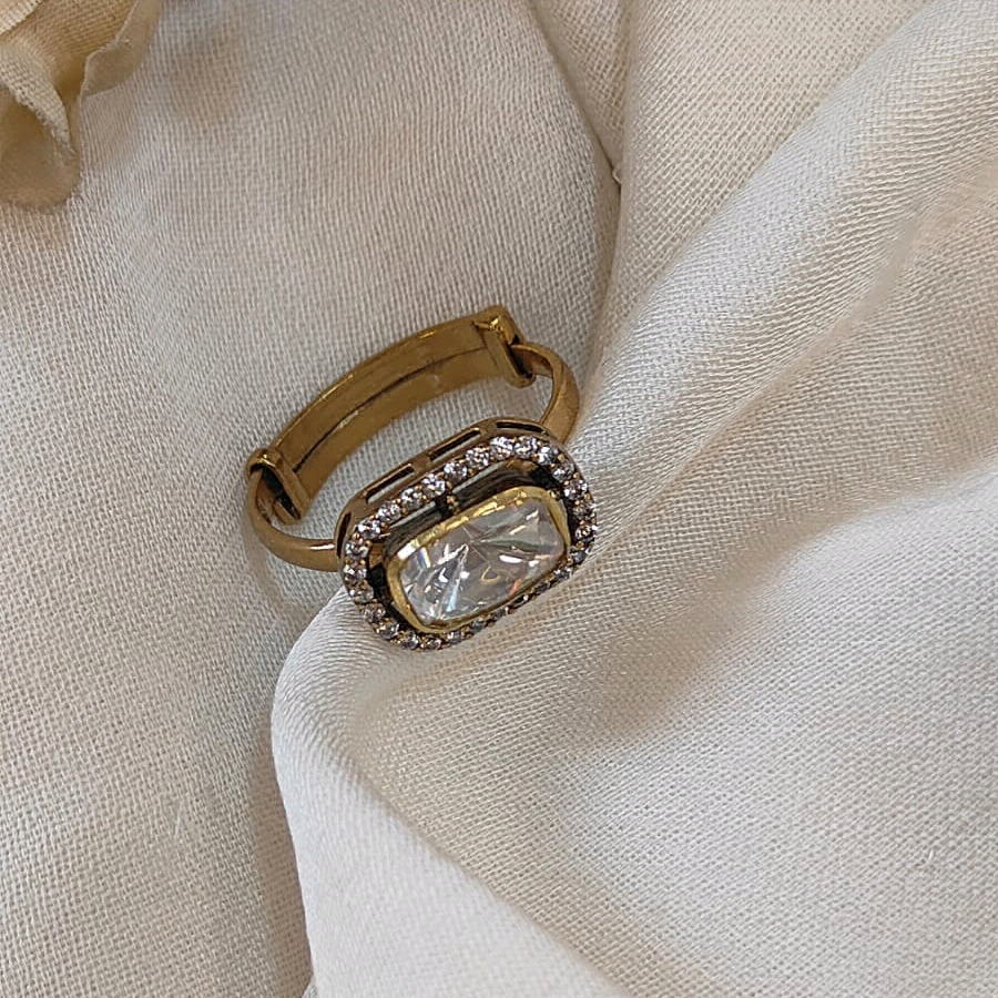 Moissanite Square Ring